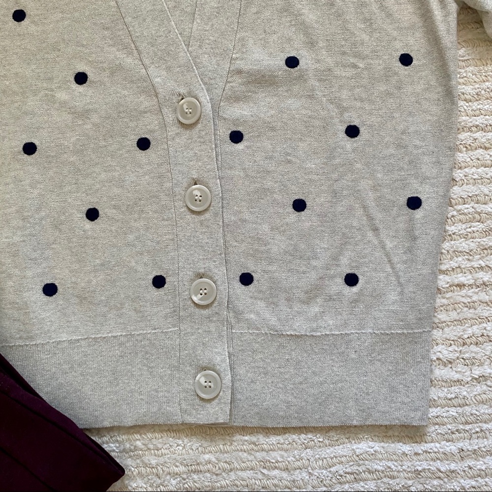 NWOT J. Crew dotted cotton cardigan - Picture 7 of 9